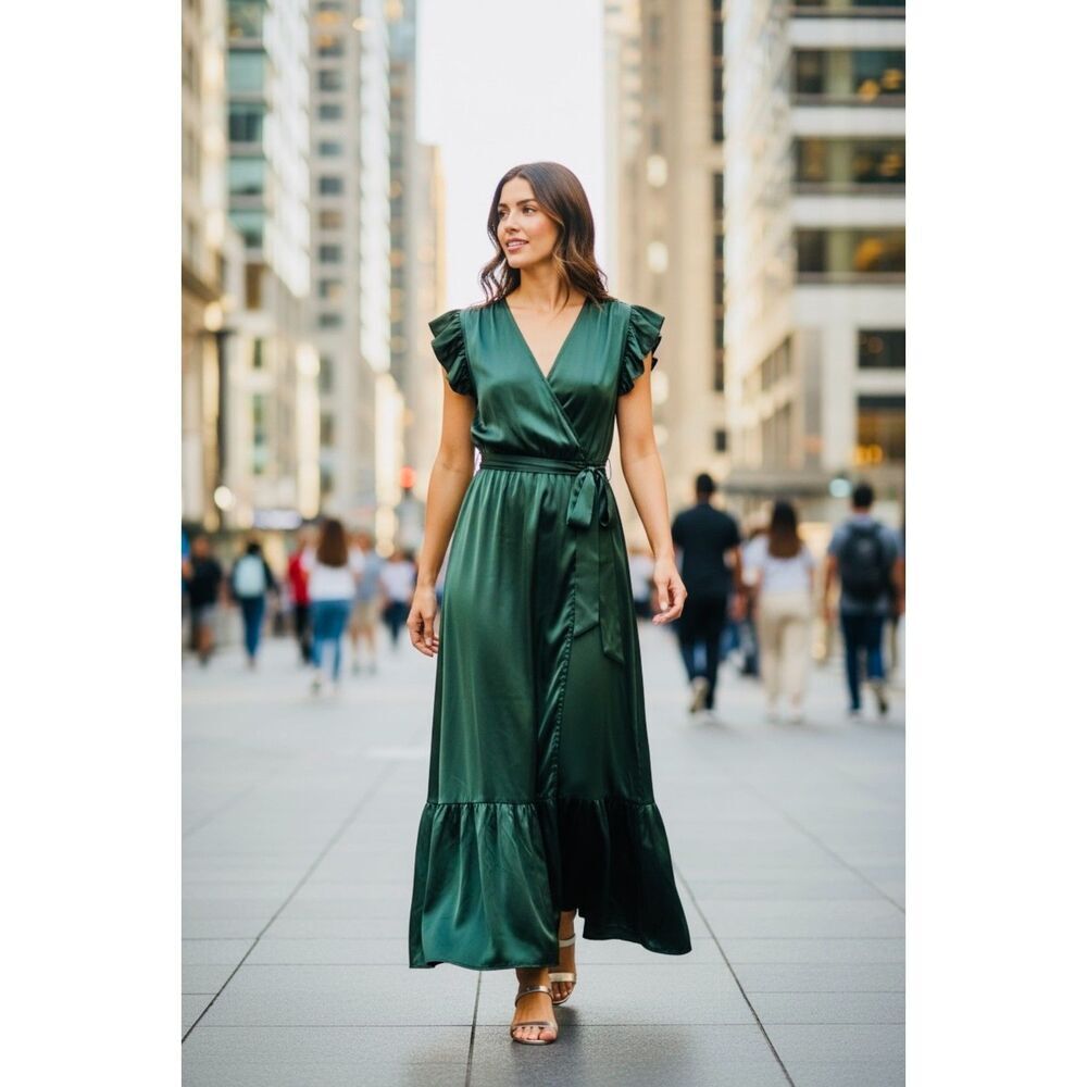 Sam Edelman Green Smocked Elastic Waist Dress - Size 6 NWT